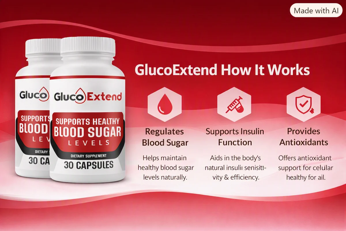 How GlucoExtend works: regulates blood sugar, supports insulin function, provides antioxidants